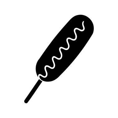 Lezzetli ve hardallı mısırlı sosis, lezzetli ve zevkli bir çubuk.