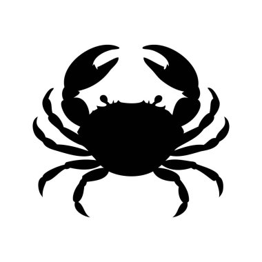 Pençeleri Beyaz Arkaplanda Büyüyen Bir Yengecin Basit Siyah Silüeti