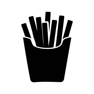 Konteynırdaki patates kızartmasının siyah beyaz görüntüsü.