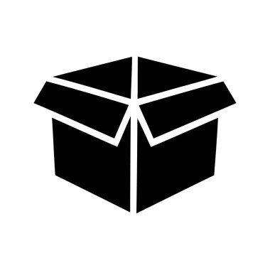 Teslimatlar, depolama ve taşınma projeleri için açık bir karton kutu simgesi