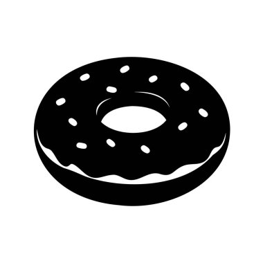 Siyah ve Beyaz Donut Serpiştirme ve Şekerleme Dekoratif Tasarımı