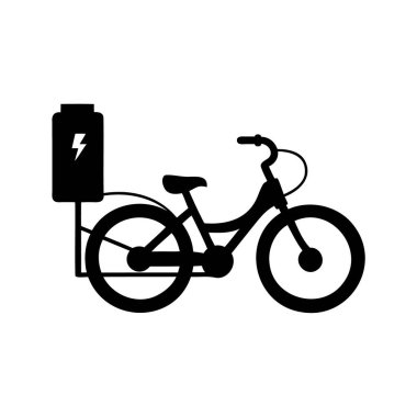 Pil takılı elektrikli bisikletin simgesi