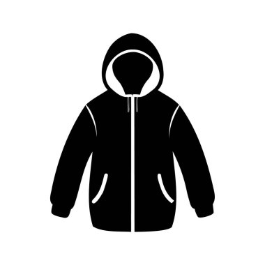 Cepleri olan kapüşonlu bir sweatshirt 'ün siyah beyaz grafiği