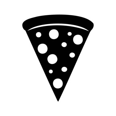 Basit Siyah ve Beyaz Pepperoni Pizza Grafik Çizim Tasarımı