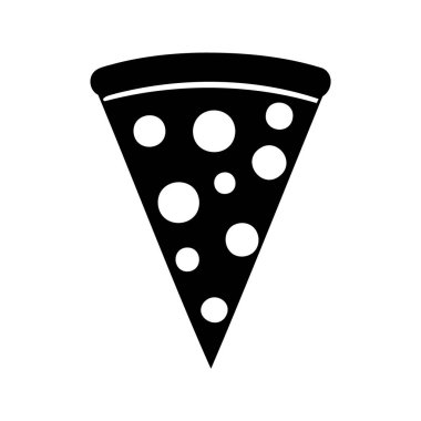 Soslu pizza diliminin siyah beyaz vektör grafiği