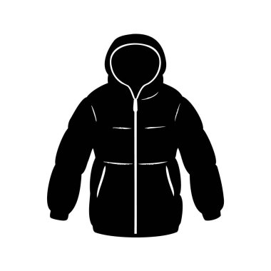 Soğuk hava için ideal siyah kapüşonlu kapüşonlu kaban.