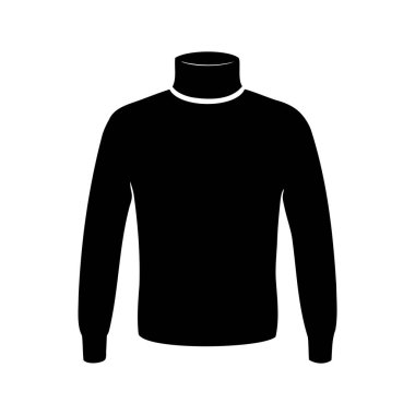 Uzun kollu siyah balıkçı yaka kazak ve silüet..