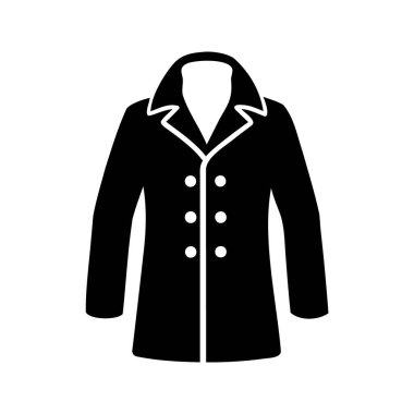 Düğmeleri ve yakası olan zarif bir siyah kışlık ceket, modanın sembolü.