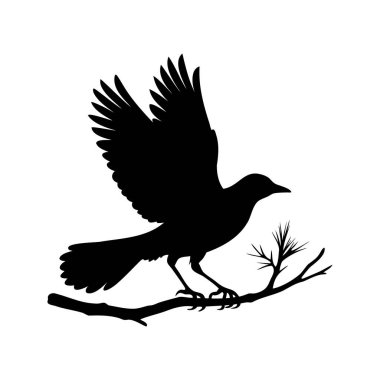 MidFlight Illustration 'da Bir Kuşun Siyah Silueti