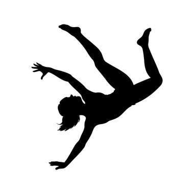 Dinamik Sıçrayan Poz Veren, Hareketi Gösteren Bir Kadının Silueti