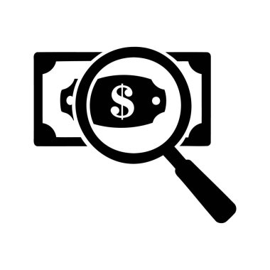 Bir büyüteç simgesi simgesi kullanarak finansal belgenin yakın incelemesi