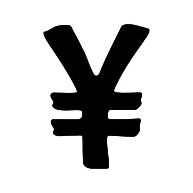 Temiz Beyaz Arkaplan Basit Tasarım Üzerine Siyah Japon Yen Sembolü