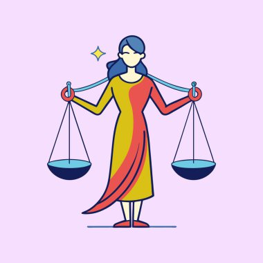 Terazi burcunun stilize edilmiş tasviri Zarafetle Dengelenen Şekil Dengeleme Ölçekleri