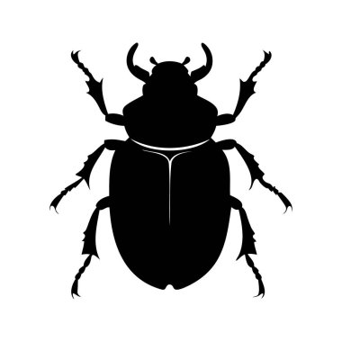 Scarab Beetle 'ın silueti, Boynuzlu ve Sivri Bacaklı Böcek