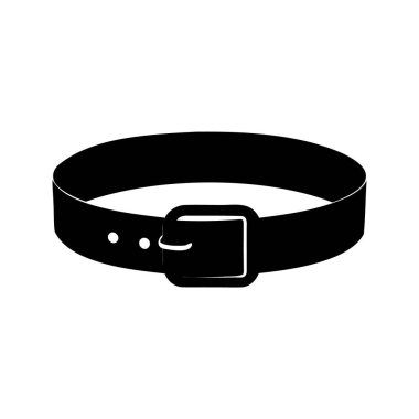 Tokalı siyah deri kemer ve ayarlama vektörü çizimi için delikler