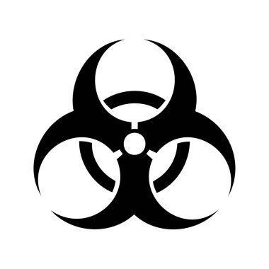 Biyolojik tehlikenin uluslararası sembolü, tehlikeli maddelere karşı bir uyarı.