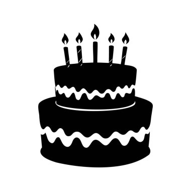 Siyah beyaz resimli iki katlı zarif pasta.