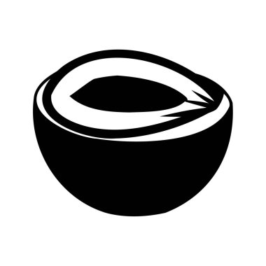 Dilimlenmiş Hindistancevizi Minimalist Siyah ve Beyaz Görünümü