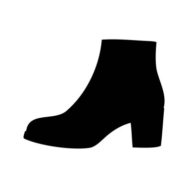 Blok topuklu bir ayak bileği silueti, izole edilmiş.