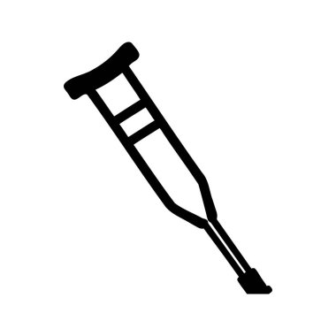 Yaralanma desteği veya taşınabilirlik yardım ekipmanlarını gösteren stilize edilmiş tek koltuk değneği