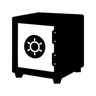 Güvenlik ve güvenliği gösteren bir kasanın siyah beyaz görüntüsü