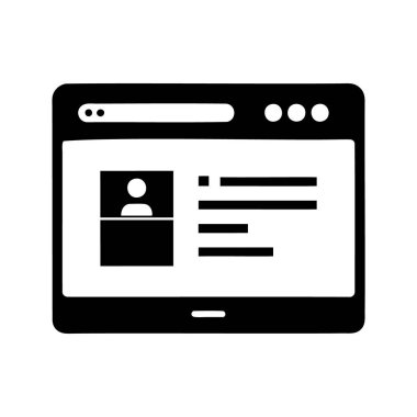 Web sitesi profil sayfası veya kullanıcı arayüzü tasarımının minimalist illüstrasyonu