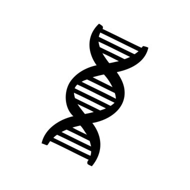 Bir DNA çifte sarmal yapısının stilize edilmiş siyah beyaz çizimi