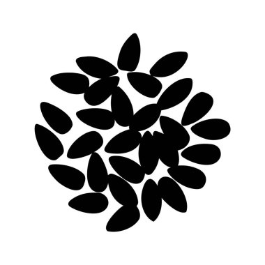 Siyah tohum yığını soyut ve minimalist bir bileşim oluşturur