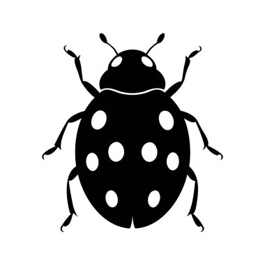 Beyaz Arkaplanda Beyaz Lekeli Siyah Uğur Böceği