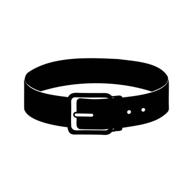 Tokalı ve delikli şık bir kemerin zarif tek renkli çizimi