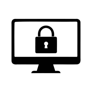 Çevrimiçi Güvenlik ve Dijital Koruma Temsilcisi Bilgisayar Ekran Güvenliği Simgesi