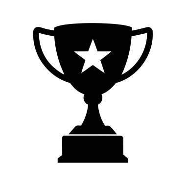 Başarı ve tanınma ikonunu temsil eden bir yıldızlı siyah kupa.