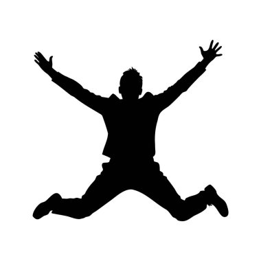 Havaya zıplayan silueti Kollar havada yüksekte