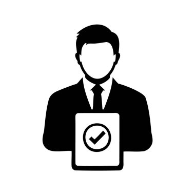 İş adamı, onay ve doğrulama kavramını gösteren bir belge tutuyor.