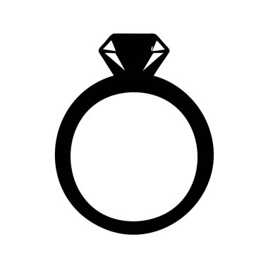 Kuyumcular için mükemmel siyah renkli zarif elmas yüzük çizimi