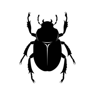 Geyik böceğinin silueti beyaz arka plana çarpıyor.