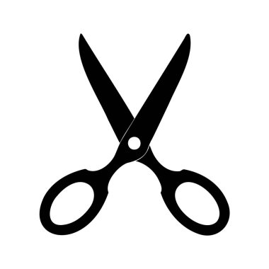 Açık makas silueti, sanat ve el sanatlarında kullanılan bir kesme aracı