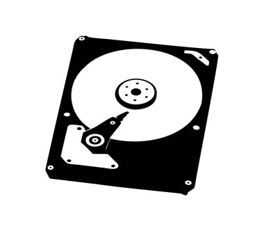 Sabit diskin bileşenleri görünür olan tek renkli tasviri