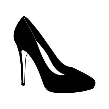 Beyaz Arkaplanda Klasik Yüksek Topuklu Ayakkabının Zarif Silueti