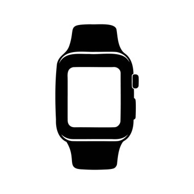 Siyah-beyaz akıllı saat silueti takılabilir cihaz teknolojisi