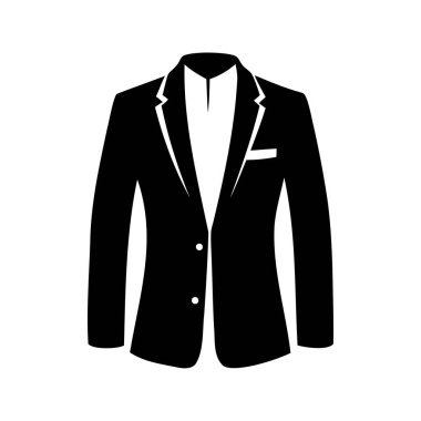 Siyah Takım Elbise Simgesi Erkek Moda ve Resmi Görüntü Simgesi