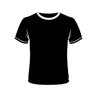 Klasik siyah tişört. Boynunda beyaz süsleme ve kollarında çizimler var.