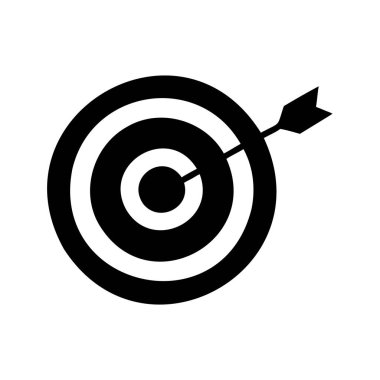 Okla vurulan bir hedefin siyah-beyaz çizimi