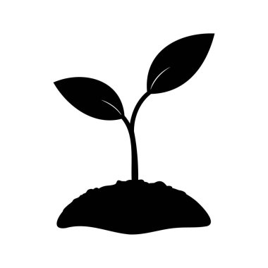 Toprak Silüetinde Tek Tohum Büyümesi Yeni Hayat ve Büyümeyi temsil eder.
