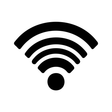 Kablosuz internet için siyah kablosuz ağ sembolü beyaz arkaplanda izole edildi