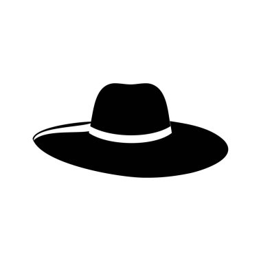 Minimalist Siyah ve Beyaz Biçimli Şık Geniş Şapka Tasarımı