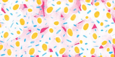 Modern tasarımlar için modaya uygun soyut arka plan. Parlak renkler ve desenli çizgilerin ilginç bir kombinasyonu. Arka plan, kapak, kumaş baskısı ve ayrıca iç mimari resim için ideal.