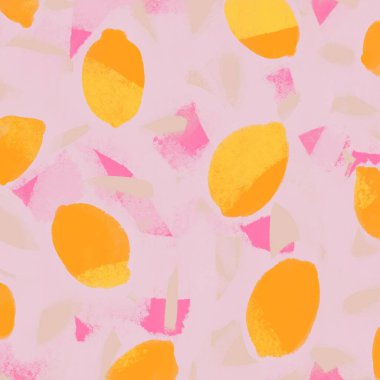 Modern tasarımlar için modaya uygun soyut arka plan. Parlak renklerde dokulu çizgiler ve limonların ilginç bir kombinasyonu. Arka plan, kapak, kumaş baskısı ve ayrıca iç mimari resim için ideal.