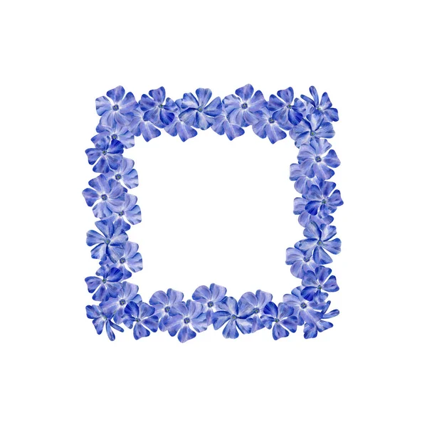 Акварель Рамка Цветами Periwinkle Акварель Цветочный Венок Граница Голубым Фиолетовым — стоковое фото