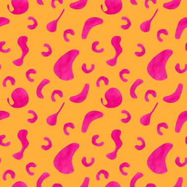 Çocukların sevimli bir geçmişi var. Kusursuz suluboya deseni, soyut pembe ve turuncu geometrik süs, tekstil, kumaş, duvar kağıtları için